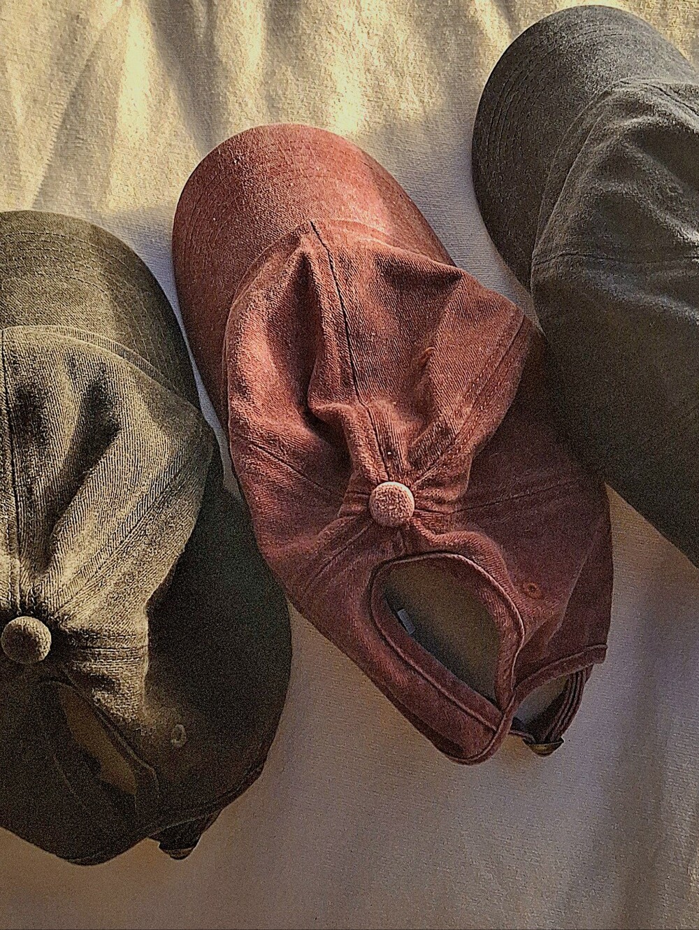 Men's & Women's Fall, Vintage Style, Baseball Caps. Red, Blue And Black